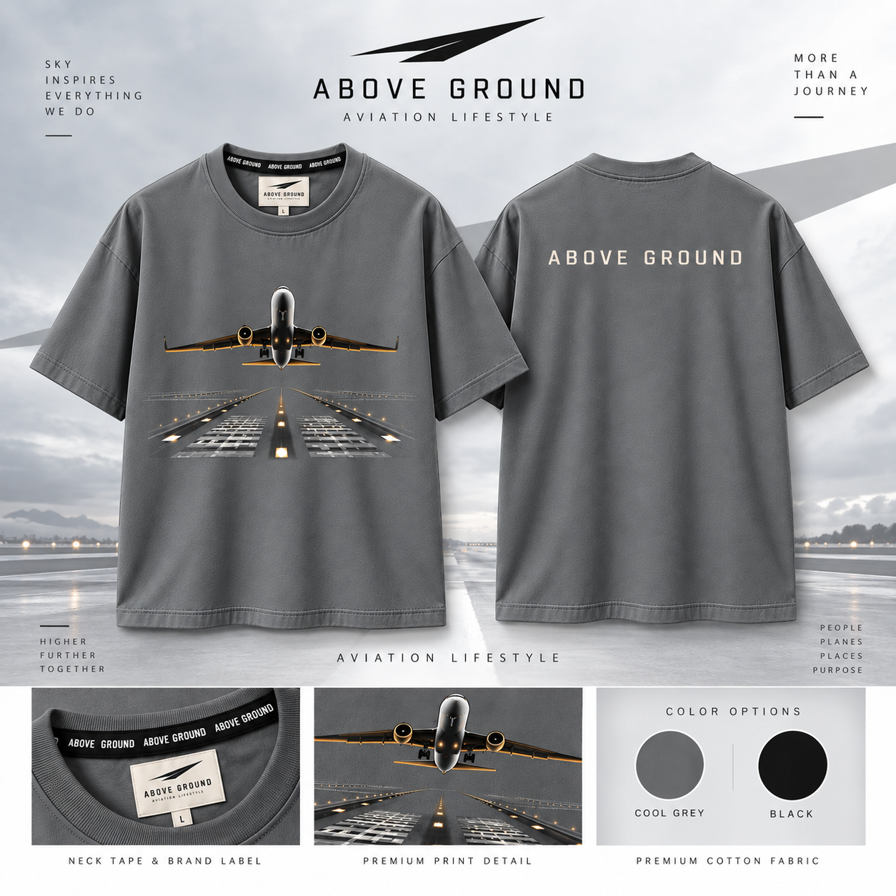Departure Tee cool grey colourway