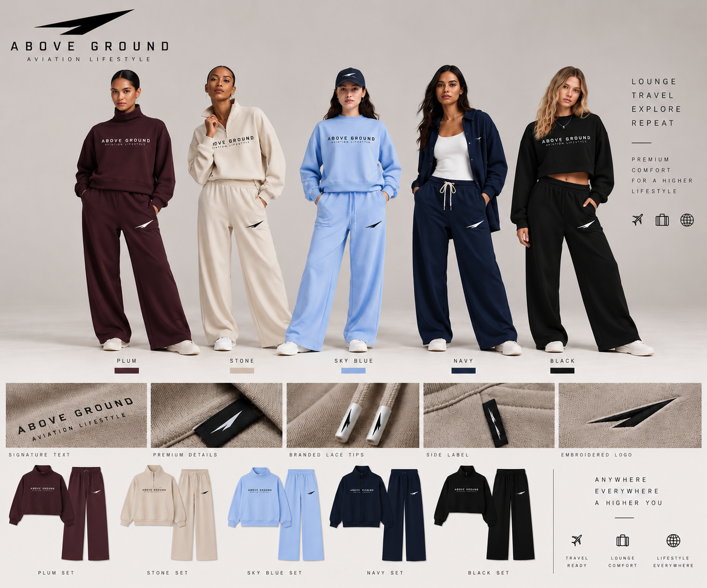 Above Ground womenswear lounge collection overview