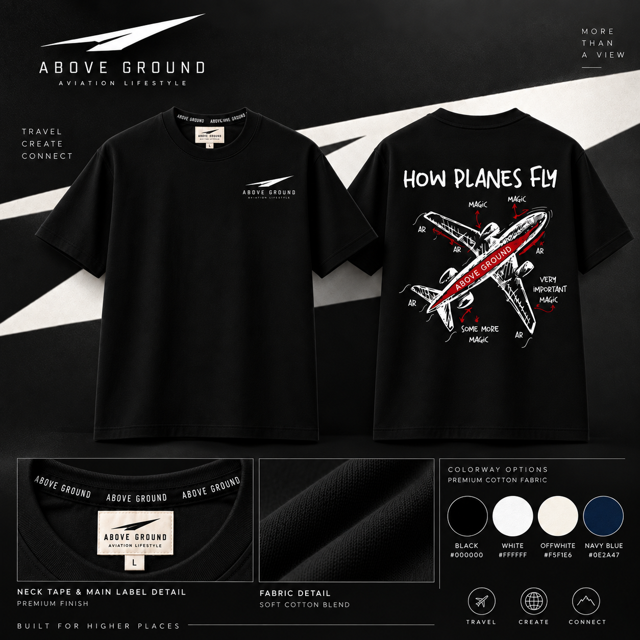 How Planes Fly Tee black colourway